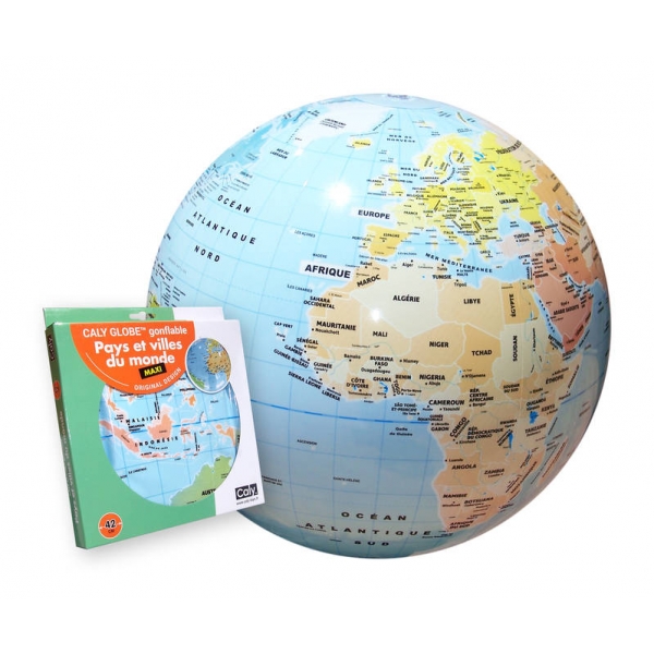 Caly Globe gonflable 50 cm - Pays et villes du monde