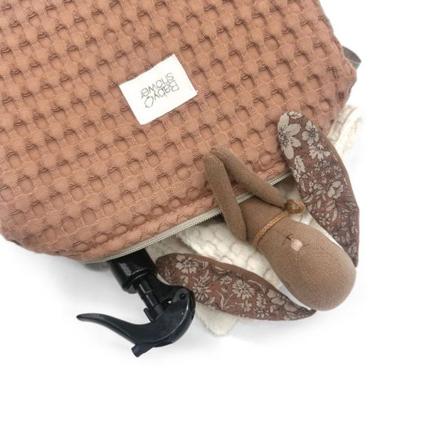 Trousse de toilette bébé Gaufre cannelle
