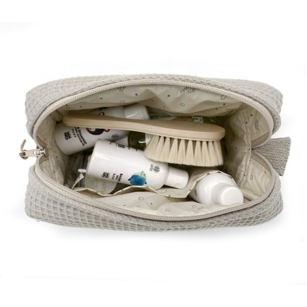 Trousse de toilette bébé Vichy caramel
