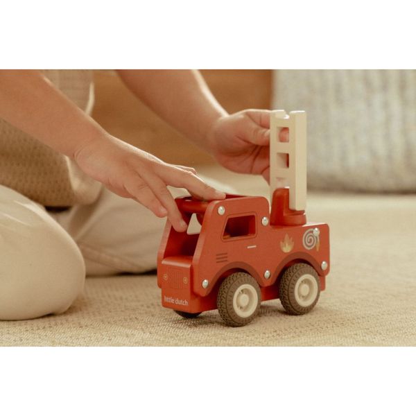 Camion de pompiers 1er âge en bois FSC