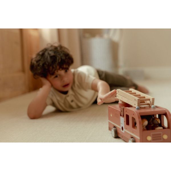 Camion de pompiers et accessoires en bois FSC