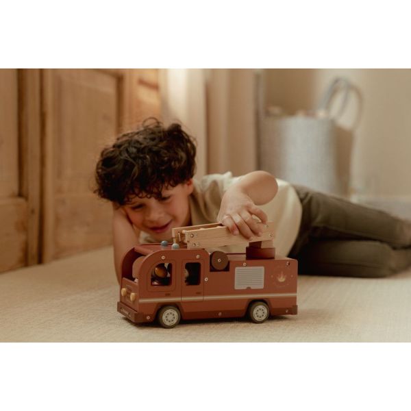 Camion de pompiers et accessoires en bois FSC