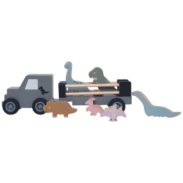 Camion remorque en bois Dino