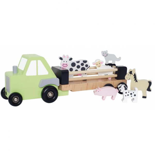 Camion remorque animaux bois
