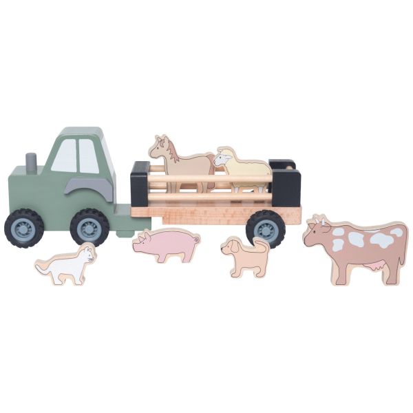 Camion remorque en bois Animaux de la ferme