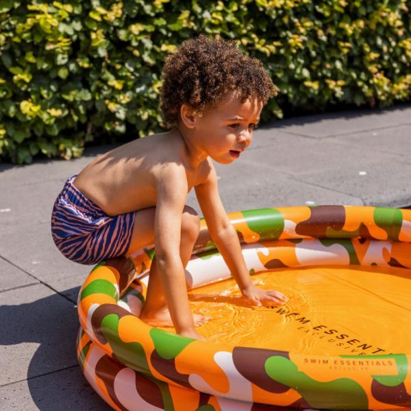 Piscine bébé Ø 100 cm Camouflage orange 2 anneaux