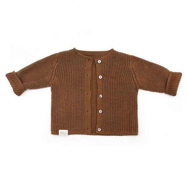 Gilet tricot Coloris Caramel - 0-1 mois