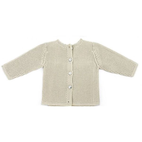 Gilet tricot Coloris Stone - 1-3 mois
