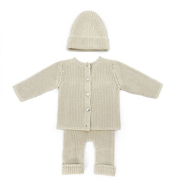 Gilet tricot Coloris Stone - 1-3 mois