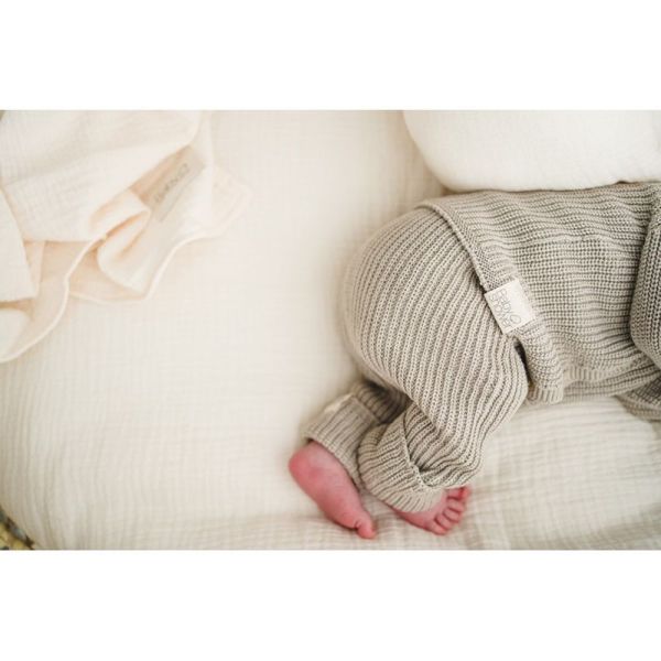 Pantalon Tricot Canale Coloris Stone - Taille 1 à 3 mois