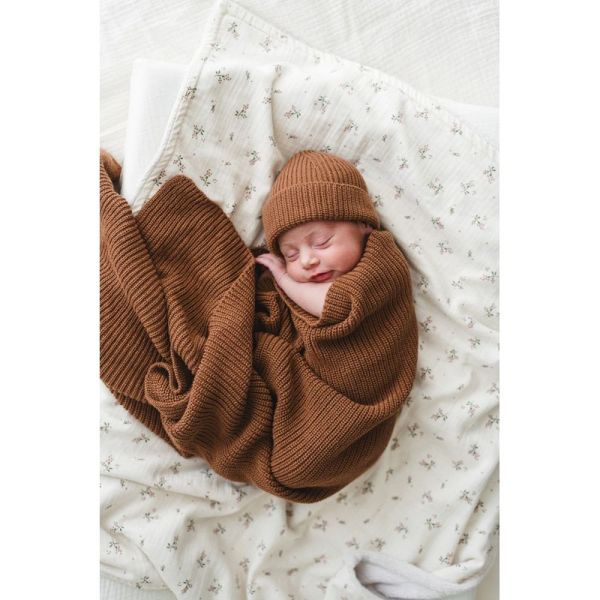 Bonnet en laine bébé Canale Coloris Toffee - Taille 1 à 3 mois