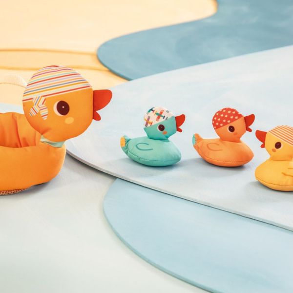 Jouet de bain Maman canard et ses canetons aimantés