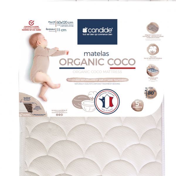 Matelas bébé Organic coco 60 x 120 cm