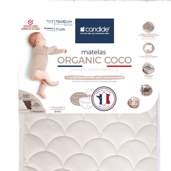 Matelas bébé Organic coco 70 x 140 cm