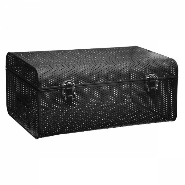 Lot de 2 boites de rangement métal noir