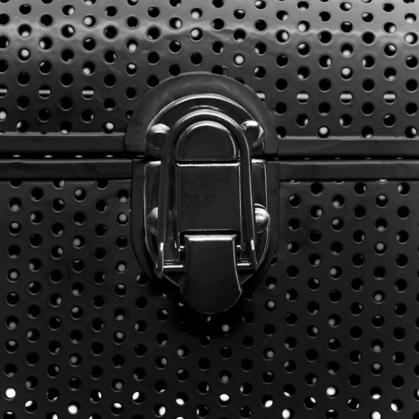 Lot de 2 boites de rangement métal noir