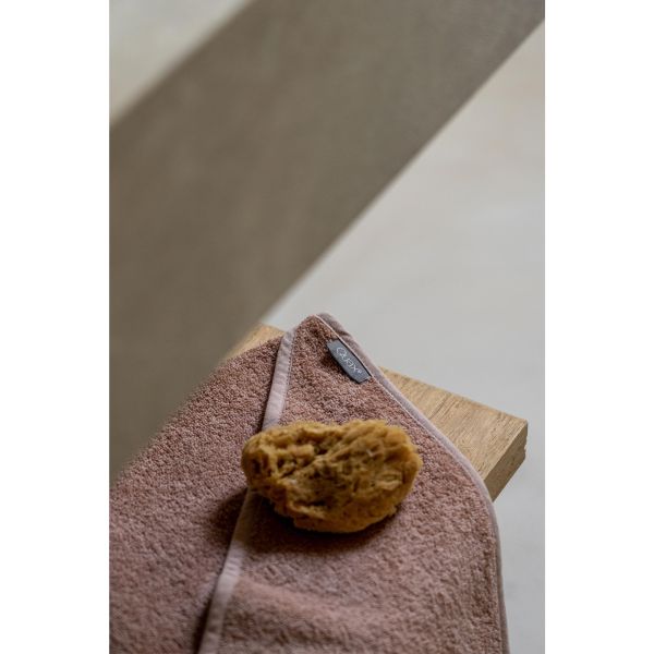 Cape de bain avec gant de toilette - Corail