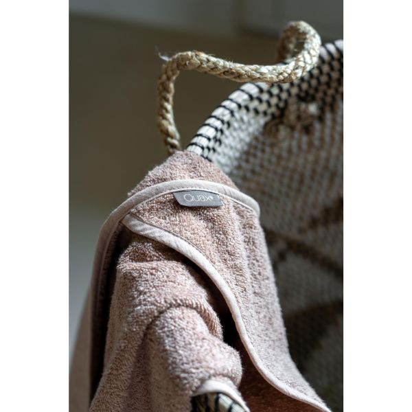 Cape de bain avec gant de toilette - Corail