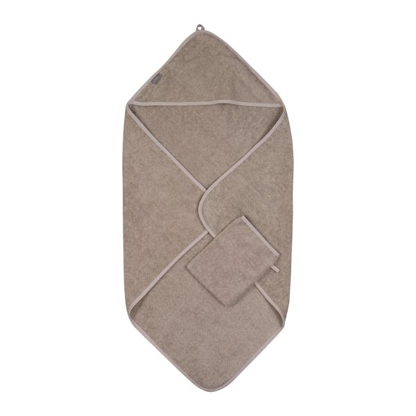 Cape de bain avec gant de toilette - Stone
