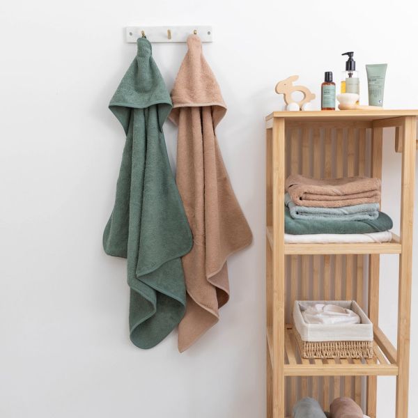 Cape de bain bébé 75x75 cm Terry Vert