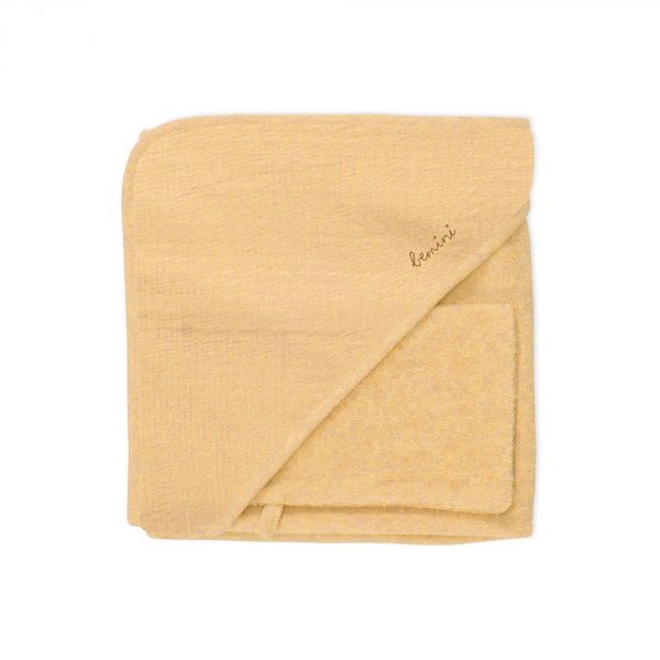 Cape de bain bébé 75x75 cm Terry ocre