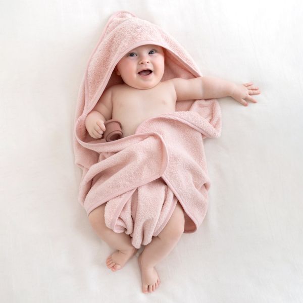 Cape de bain bébé 75x75 cm Terry vieux rose