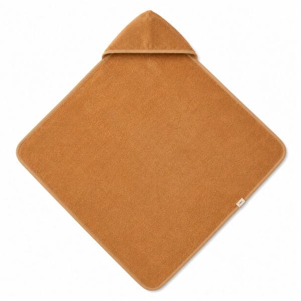Cape de bain bébé en éponge Camel 95 x 95 cm