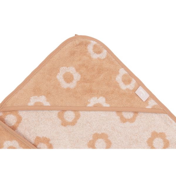 Cape de bain bébé éponge 75x75 cm Jacquard Flower