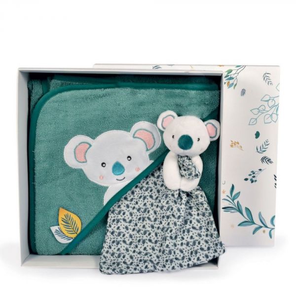 Coffret cape de bain et doudou Yoca le Koala