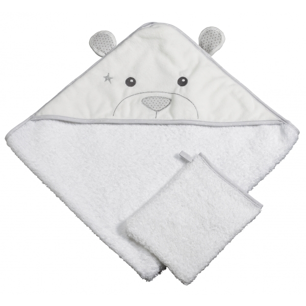 Cape de bain et gant de toilette Céleste