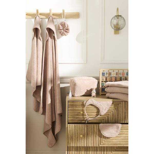 Cape de bain avec gant bambou & gaze Mocha – Mix & Match