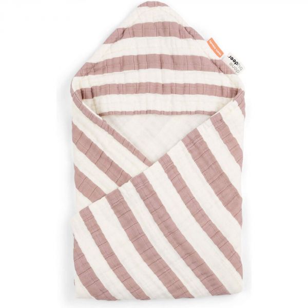 Cape de bain Stripes Rose