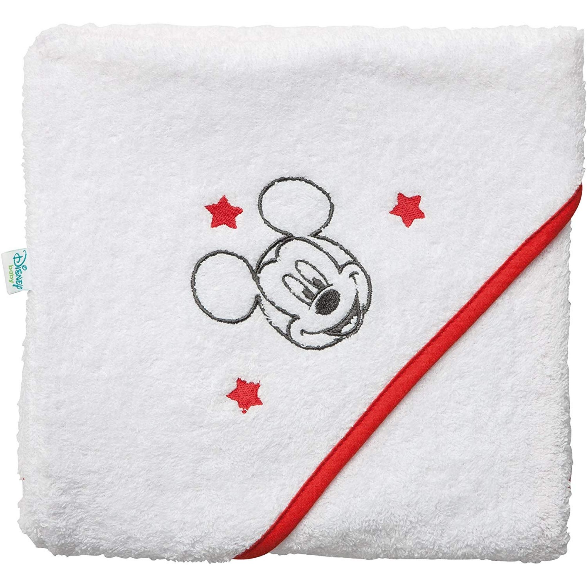 Blanc Poncho Mickey Mouse Disney Serviette de plage ou piscine Casquette Mickey Mouse Disney pour enfants 