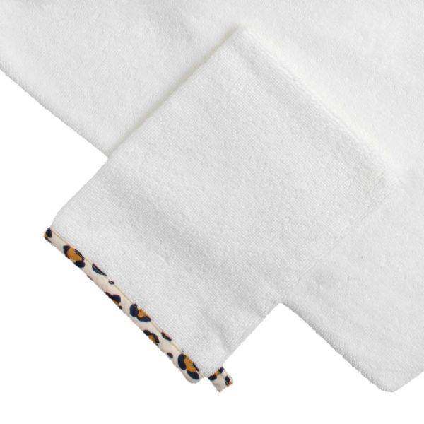 Cape de bain et gant de toilette Leopard