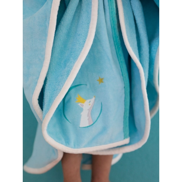 Cape de bain bébé Renard bleu personnalisable