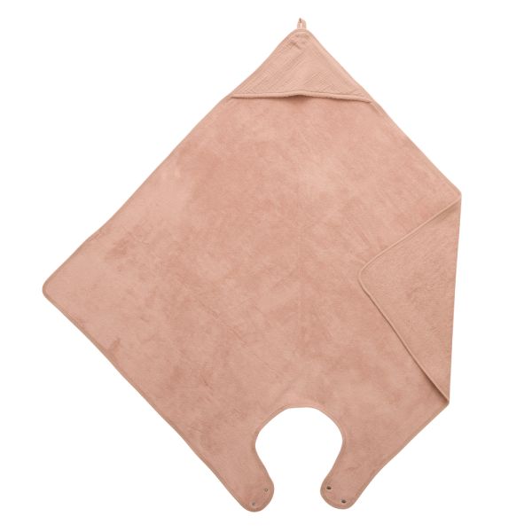 Cape de bain tablier en bambou et gaze Mocha