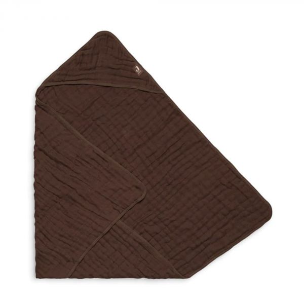 Cape de bain bébé 75x75 cm Coton froissé Chestnut