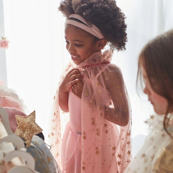 Déguisement cape en tulle rose 3-6 ans