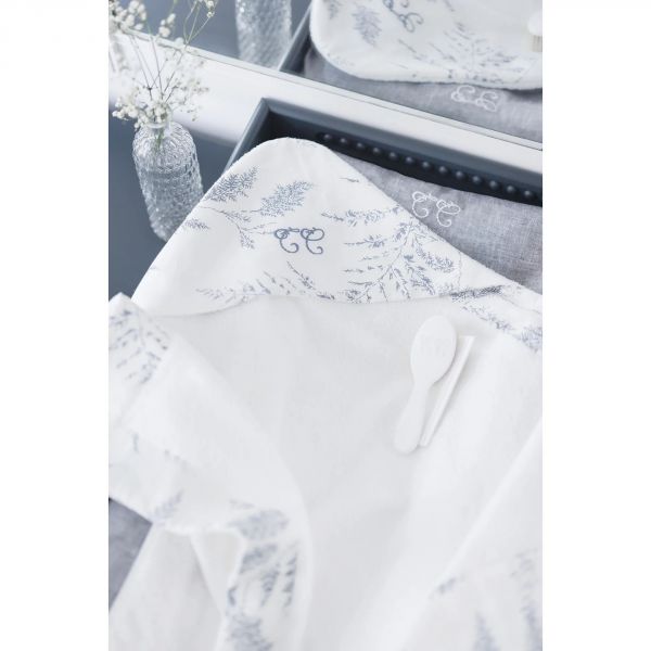 Cape de bain brodée Feuillage