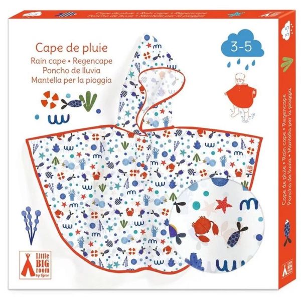 Cape poncho de pluie pour enfant Océan
