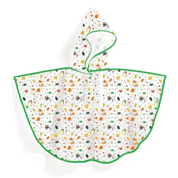Cape poncho de pluie pour enfant Sous bois