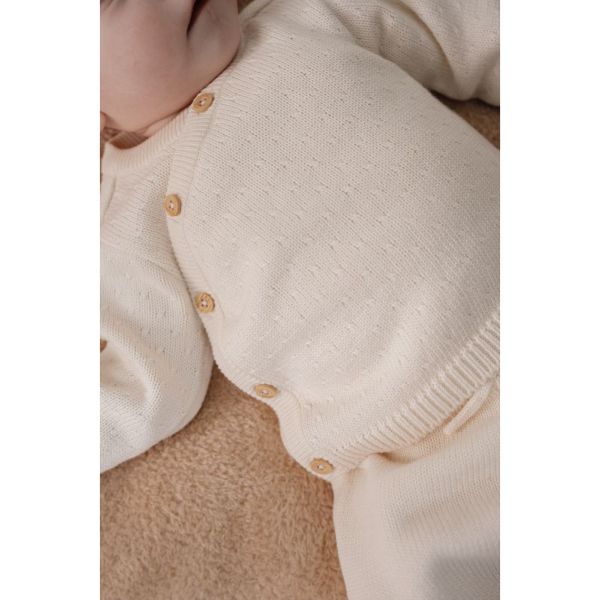 Cardigan en tricot wrap - Off White - 6/9 mois