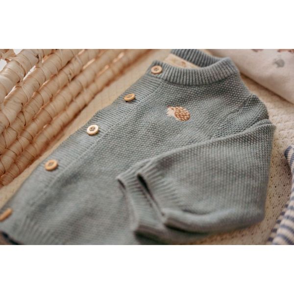 Cardigan tricoté - Baby Blue - 6/9 mois