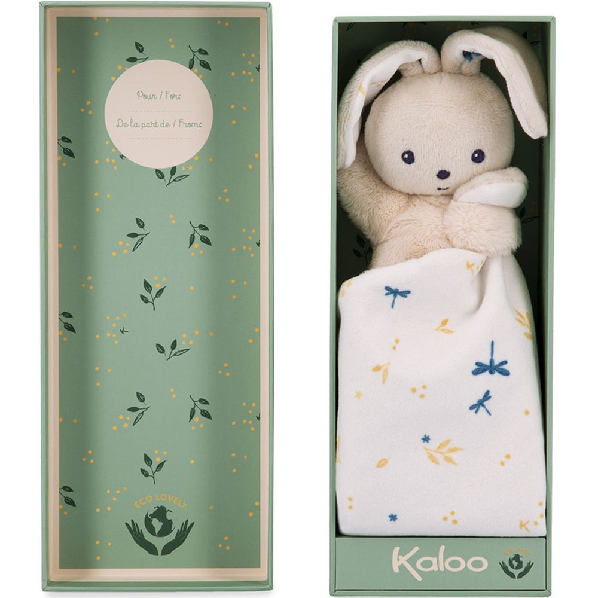 Doudou lapin carré douceur blanc délicat Kaloo : King Jouet, Doudous Kaloo  - Jeux d'éveil
