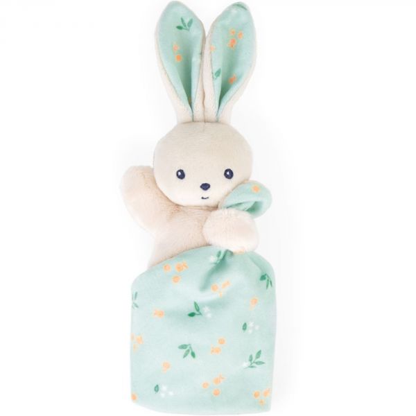 Doudou carré douceur plat Lapin bouquet d'agrumes