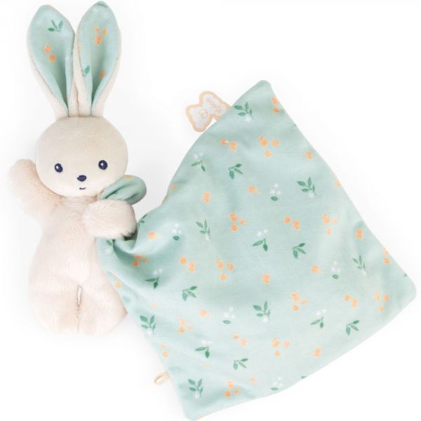 Doudou carré douceur plat Lapin bouquet d'agrumes