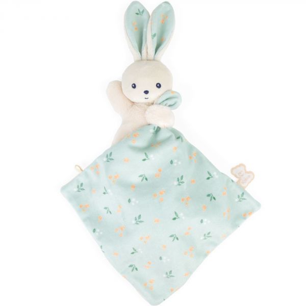 Doudou carré douceur plat Lapin bouquet d'agrumes