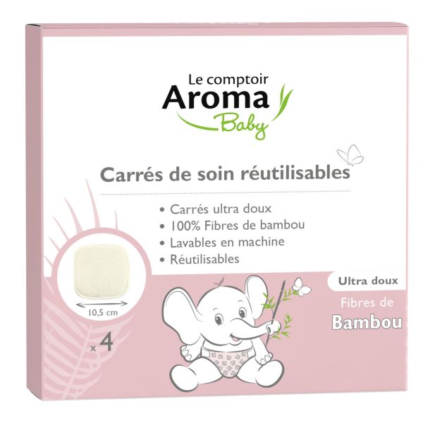 Carrés de soin lavables Bambou x4