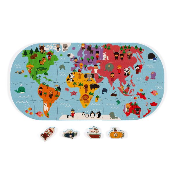 Puzzle de bain Carte des explorateurs