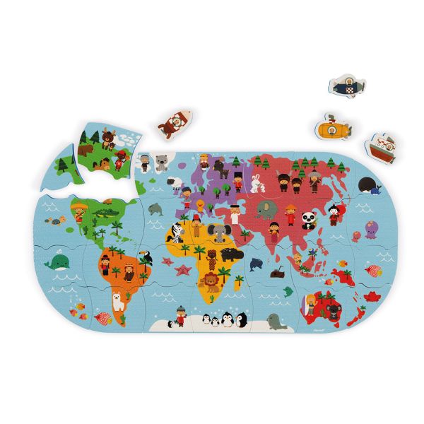Puzzle de bain Carte des explorateurs